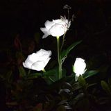 SD Works Güneş Enerjili Solar Bahçe Aydınlatması LED Solar Garden Lights Solar Rose Gül - Beyaz