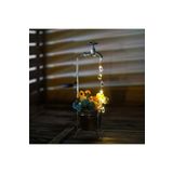 SD WORKS Solar Watering Faucet Lights Güneş Enerjili Metal Sulama Musluğu Bahçe Balkon Teras Aydınlatması