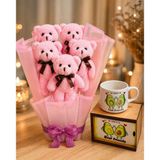 Şdb Gift Ayıcık Buketi + Avokado Kupa + Ahşap Kutu Sevgiliye Komik & Romantik Hediye Seti Best Friends Hediye