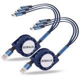 SDBAUX 2 Paket Çoklu USB Şarj Kablosu Geri Çekilebilir 3'ü 1 Arada Çoklu Şarj Kablosu Adaptörü Mini Tip C Mikro USB Bağlantı Noktası Konnektörleri Cep Telefonları Tabletler Evrensel Kullanım ile