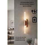 Sdlight Rose Renk Pilli ve Elektrikli Modern Duvar Aplik Akrilik