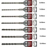 Sds-Plus Matkap Ucu Seti | 7 Parça 6mm - 12MM | Kırıcı Delici Hilti Uyumlu Beton Delme Uçları