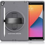 SDT Newface Apple iPad 10.2 (7.nesil) Kılıf Hand Strap Tablet Kılıfı - Gri