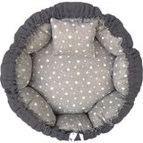 Sdy Pet Gri Çift Taraflı Kedi & Köpek Yatağı 80cmx80cm Poplin ve Polar Kumaş Özellikli