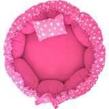 Sdy Pet Pembe Çift Taraflı Kedi & Köpek Yatağı Poplin ve Polar Kumaşla Tasarlanmış 45x45 cm Boyut