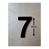 SE-Dizayn Kapı Numarası 10 CM No. 7 Daire Masa Dolap Numarası Siyah Kendinden Yapışkanlı