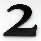 Se-Dizayn Kapı Numarası 20 cm No 2 Roma, Siyah Pleksi Kendinden Yapışkanlı