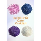 se7enhome Epoksi Reçine Dekoratif Kırık Cam Seti 4 ADET , Mum Beton Hobi Süsleme
