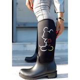 Sea & Blue Shoes Kadın Yağmur Çizmesi Mickey Mouse Baskılı Klasik Su Geçirmez Malzeme ile - Siyah