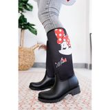 Sea & Blue Shoes Minnie Mouse Imza Baskılı Kadın Yağmur Çizmesi - Siyah