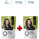 Sea Color 2'li Aqua Hair Dye Suyla Aktifleşen Toz Saç Boyası 1.1 Mavi Siyah