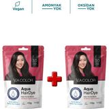Sea Color 2'li Aqua Hair Dye Suyla Aktifleşen Toz Saç Boyası 3.0 Koyu Kahve