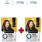 Sea Color 2'li Aqua Hair Dye Suyla Aktifleşen Toz Saç Boyası 6.7 Çikolata Kahve