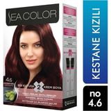 Sea Color 2'li Krem Saç Boyası 4/6 Kestane Kızıl 8698753381921 - Kestane Kızılı
