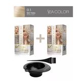Sea Color 2'li Paket Home Colorist Set Saç Boyası 0.1 İnci Tozu, Boya Tası ve Fırça Hediye!