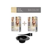 Sea Color 2'Li Paket Home Colorist Set Saç Boyası 10.0 Işıltılı Sarı, Boya Tası Ve Fırça Hediye!