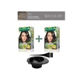Sea Color 2'li Paket Natural Effect Set Boya Amonyaksız 7.1 Küllü Kumral, Boya Tası ve Fırça Hediye!