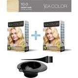 Sea Color 2'li Paket Set Saç Boyası 10.0 Sedef Sarısı, Boya Tası ve Fırça Hediye!