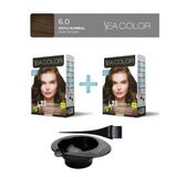 Sea Color 2'Li Paket Set Saç Boyası 6.0 Koyu Kumral, Boya Tası Ve Fırça Hediye!