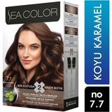 Sea Color 7/7 Koyu Karamel Krem Saç Boyası 2'li Akaju Viyole Canlı Renkler ile Kalıcı Etki 8698753381877
