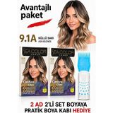 Sea Color 9.1A Küllü Sarı Ombre Cilası Tonlayıcı Saç Jel Boyası 2 Li
