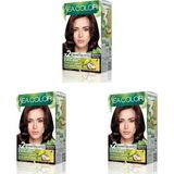 Sea Color Amonyaksız, Vegan, Doğal, Besleyici Kalıcı Saç BOYASI%100 Beyaz Kapama (1 Paket 2 x 50 ml Boya & Oksidan) (Çikolata 5.77) (3 Paketi) - Option-1