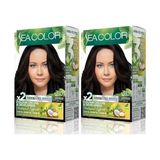 SEA COLOR Amonyaksız, Vegan, Doğal, Besleyici Kalıcı Saç Boyası%100 Beyaz Kapama (1 PAKET 2 x 50 ml Boya & OKSİDAN) (Koyu Kahve 3.0) (2 paketi)