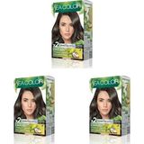 Sea Color Amonyaksız, Vegan, Doğal, Besleyici Kalıcı Saç BOYASI%100 Beyaz Kapama (1 Paket 2 x 50 ml Boya & Oksidan) (Küllü Kumral 7.1) (3 Paketi) - Option-1