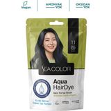 Sea Color Aqua Hair Dye Suyla Aktifleşen Toz Saç Boyası 1.1 Mavi Siyah