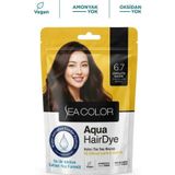 Sea Color Aqua Hair Dye Vegan & Amonyaksız Su İle Aktive Edilen Kalıcı Saç Boyası Toz 6.7 Çikolata Kahve