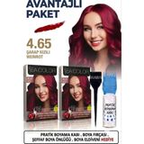 Sea Color Set Saç Boyası 4.65 Şarap Kızılı 2 Li 2 Kutu+Pratik Boya Kabı