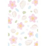 Sea Glass and Plumeria Notebook: Coastal Floral Lined Journal for Women | Aesthetic Beach Shell and Plumeria Pattern Notebook | 170 Pages, 5.5 x 8.5