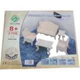 Sea-Land Ahşap Mobilya Yapım Seti 3D Puzzle Koltuk Takımı Model G-P008 21 Parça 8+