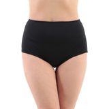 Sea Queen Kadın Büyük Beden Yüksek Bel Toparlayıcı Likralı Kumaş Bikini Altı - Siyah - 38