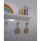 Seabella Ahşap Boncuk Yıldız 9X9 Cm Çocuk Bebek Odası Duvar Süsü 1 Adet