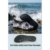 Sea&Blue Gri King Kaymaz Silikon Tabanlı Çocuk Deniz Ayakkabısı - Plaj ve Havuz Ayakkabısı - Deniz Patiği