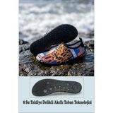 Sea&Blue Renkli Yazılı Kaymaz Silikon Tabanlı Çocuk Deniz Ayakkabısı - Plaj ve Havuz Ayakkabısı - Deniz Patiği