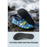 Sea&Blue Shark Mavi Kaymaz Silikon Tabanlı Çocuk Deniz Ayakkabısı - Plaj ve Havuz Ayakkabısı - Deniz Patiği