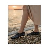 Sea&Blue Siyah Çiçek Kaymaz Tabanlı Deniz Ayakkabısı - Esnek Plaj ve Havuz Ayakkabısı - Deniz Patiği