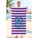 Seadream Tropikal Desenli Plaj Havlusu 70X140 cm Çapa - Standart - Çok Renkli