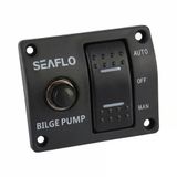 Seaflo Sintine Pompası Kontrol Paneli 12V 15A - 3 Pozisyonlu Kontrol Siyah Plastik Panel (Manuel - Off - Otomatik)