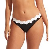 Seafolly Kadın Standart Hipster Tam Kapsama Bikini Altı Mayo, Gia Siyah, 36