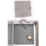 seahome Kare Vantuzlu Banyo ve Duş Kaydırmazı,Küvet İçi Duşakabin Paspası 54x54cm PEMBE RENK 1 ADET