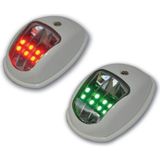 Sealux 12M LED Seyir Feneri Takımı - İskele & Sancak (Beyaz Kasa) - 12V Tekne Lambası