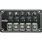 Sealux Marine 5 li Switch Panel 12-24v Kontrol Paneli - 5'li 145*80 mm İzoleli Yatay