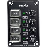 Sealux Marine Tekne Switch Panel 4 lü Dikey 12-24v Kontrol Paneli - 4'lü 80*120 mm Dikey