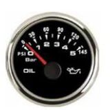 Sealux Yag Basinc Gostergesi 0-5Bar Ø52mm Siyah 12-24V
