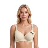 Seamless Bra - Mavelle | Krem Lazer Kesim Klipsli ve Çıtçıtlı Önü Açılabilir Emzirme Sütyeni