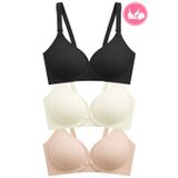 Seamless Bra - Mavelle | Lazer Kesim Klipsli ve Çıtçıtlı Önü Açılabilir Emzirme Sütyeni 3'lü Paket