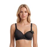 Seamless Bra - Mavelle | Siyah Lazer Kesim Klipsli ve Çıtçıtlı Önü Açılabilir Emzirme Sütyeni